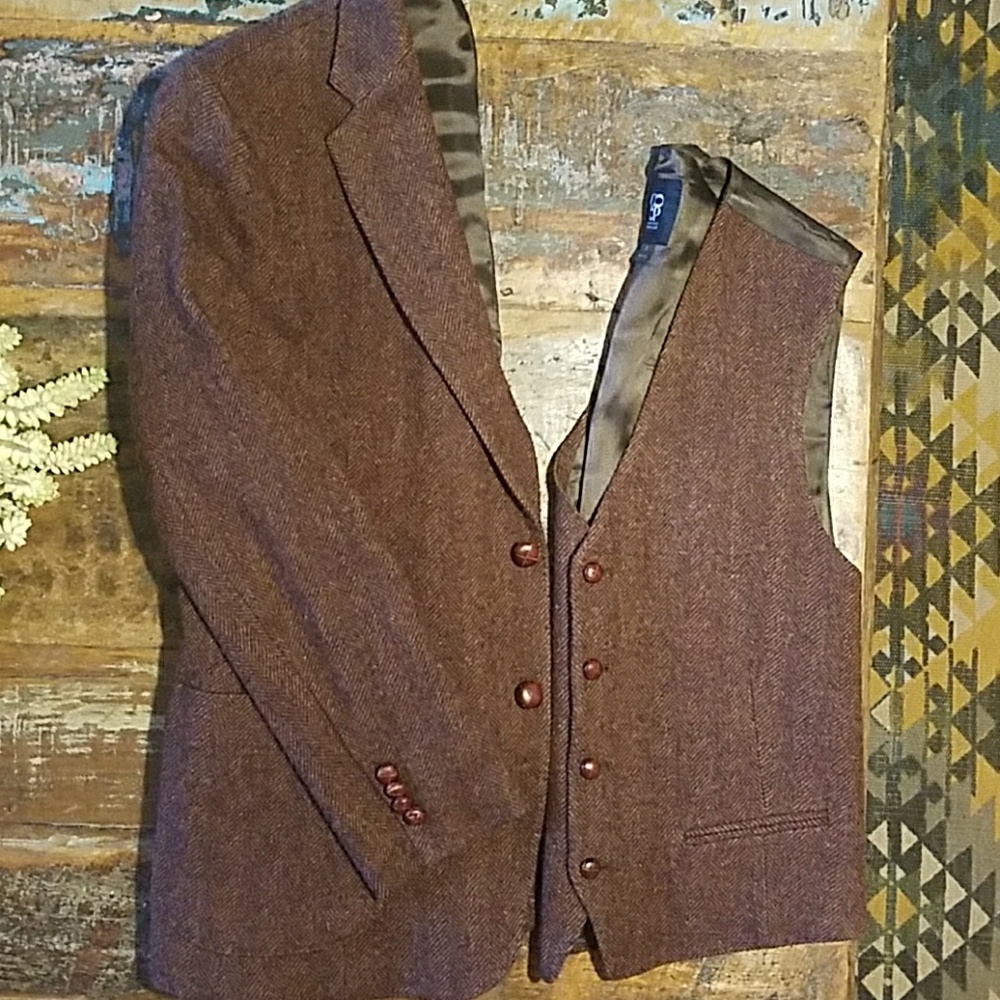 Italian wool blazer and vest set